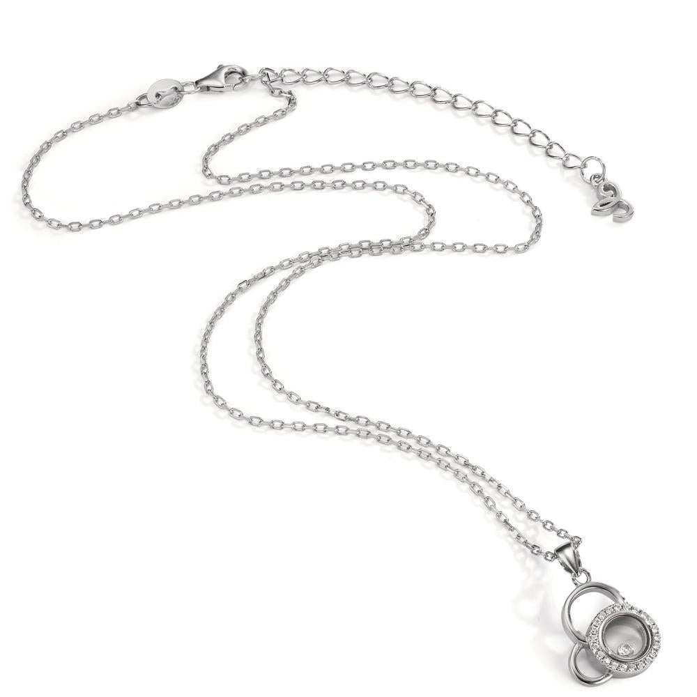 Collana Argento Zirconia rodiato 40-45 cm