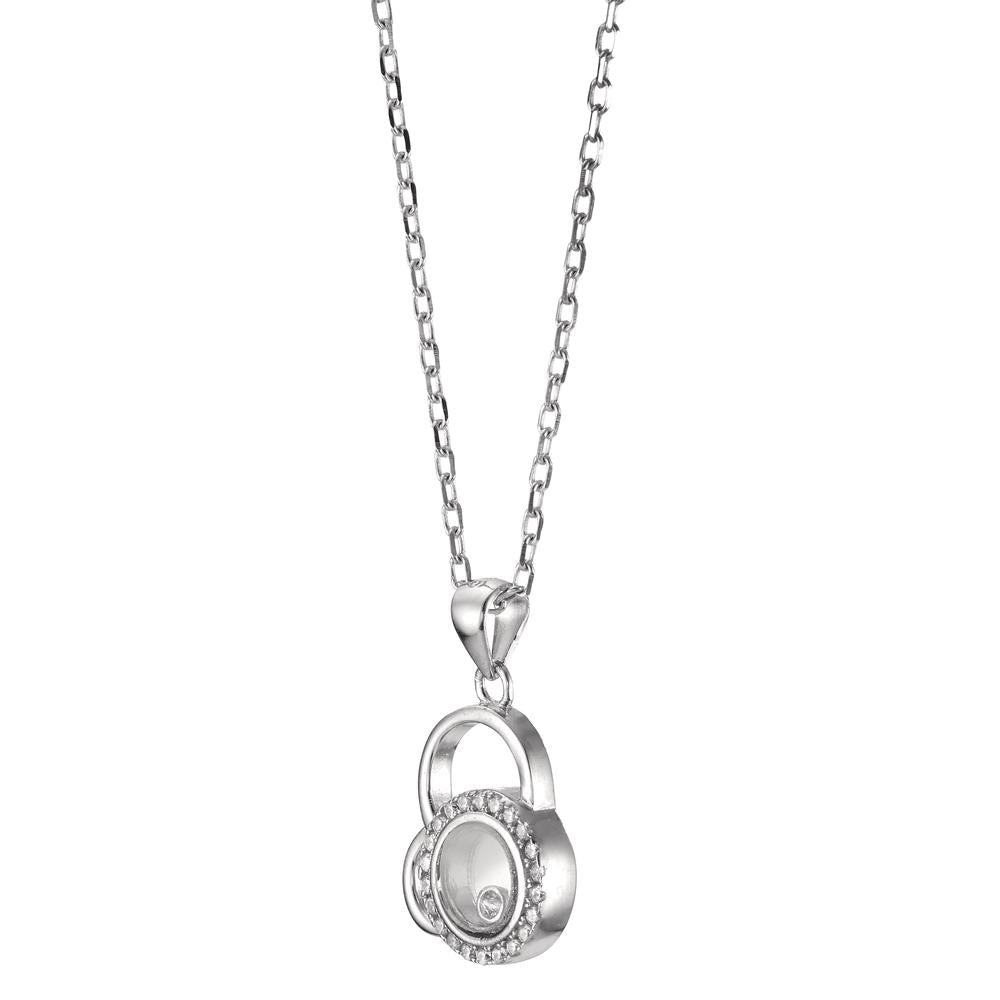 Collana Argento Zirconia rodiato 40-45 cm