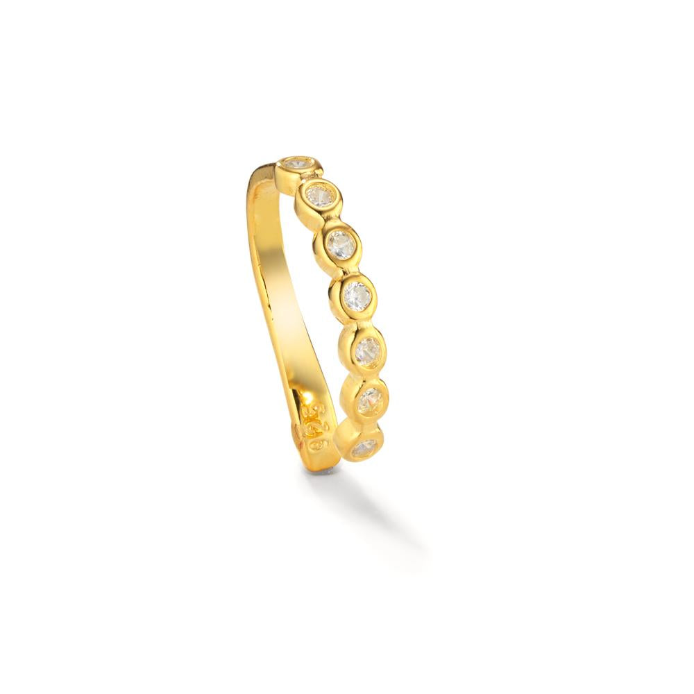 Clip per orecchio Argento Zirconia 7 pietra giallo dorato Ø10 mm