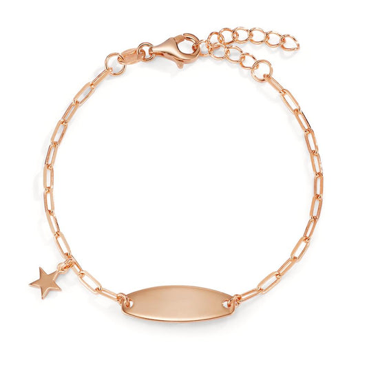 Bracciale con incisione Argento rosa dorato Stella 14-17 cm