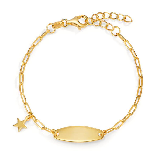 Bracciale con incisione Argento giallo dorato Stella 14-17 cm