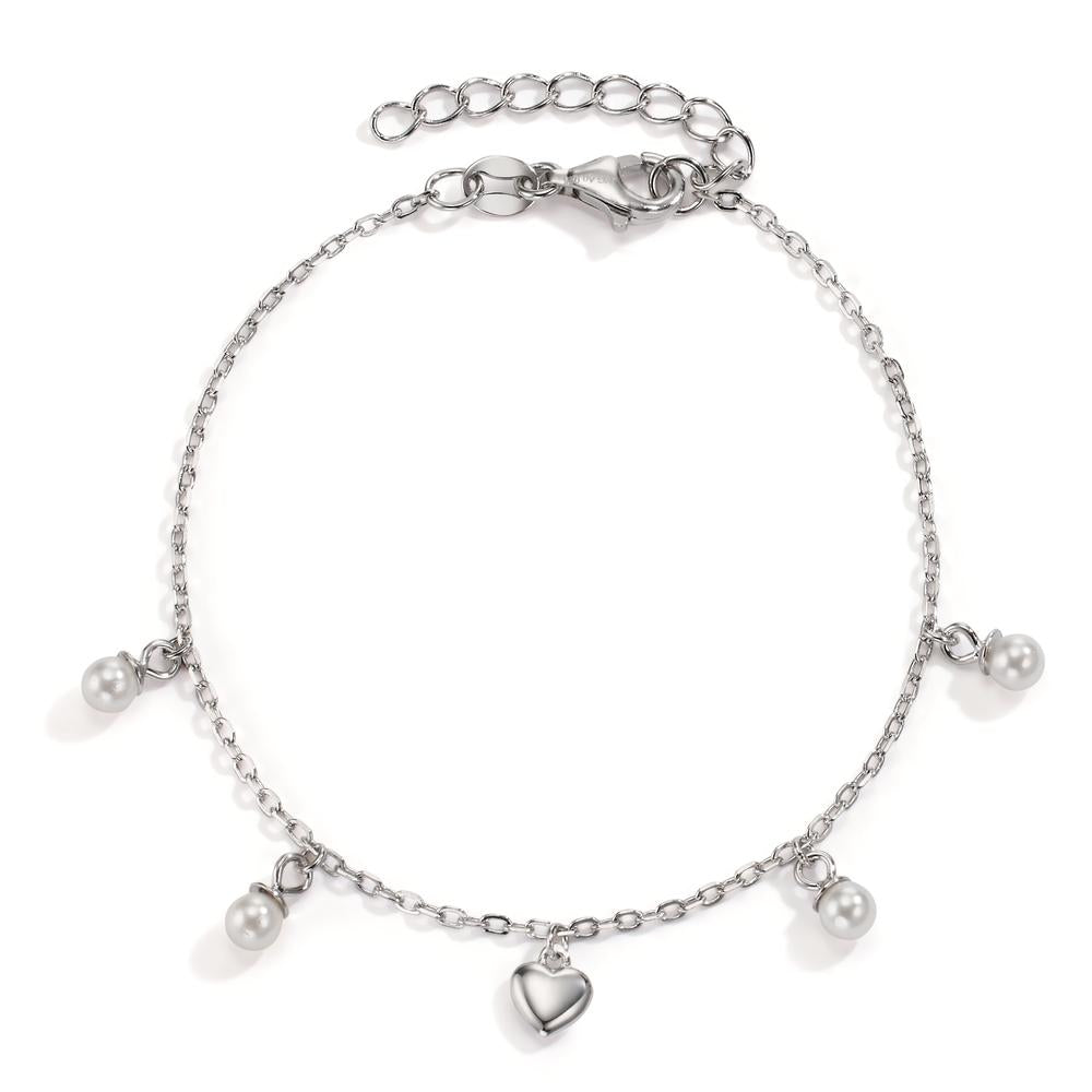 Bracciale Argento rodiato Cuore 16-19 cm