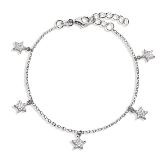 Bracciale Argento Zirconia rodiato Stella 16-19 cm