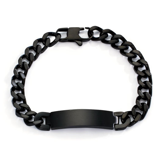 Bracciale con incisione Acciaio inossidabile nero rivestimento IP 22 cm