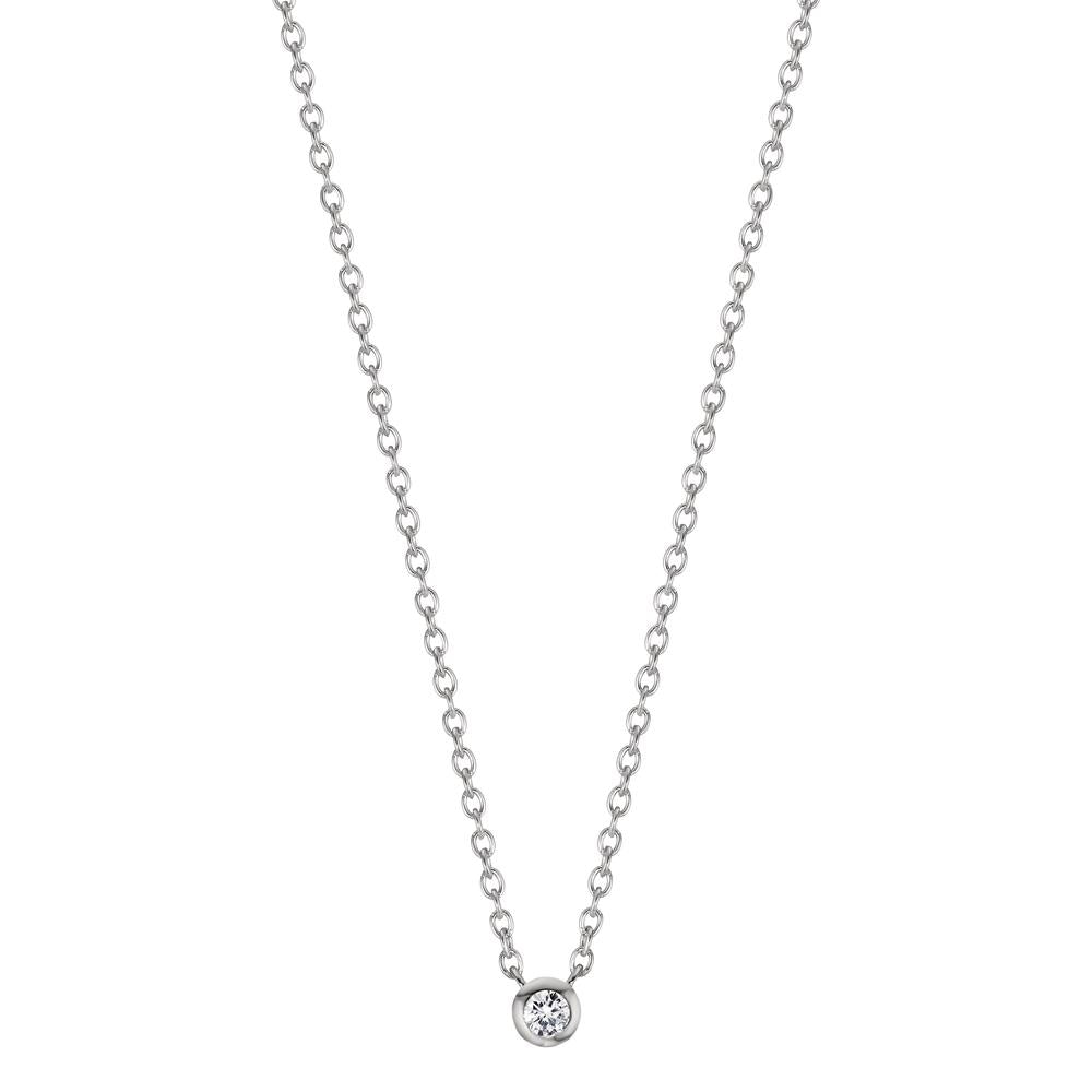 Collana Argento Zirconia rodiato 40-45 cm