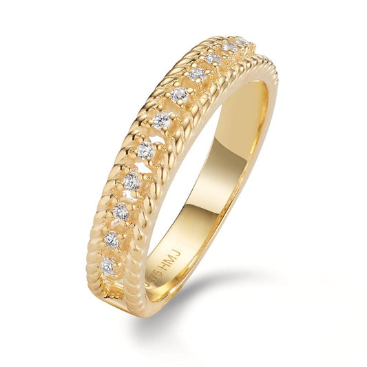 Anello Oro giallo 375/9K Zirconia 11 pietra