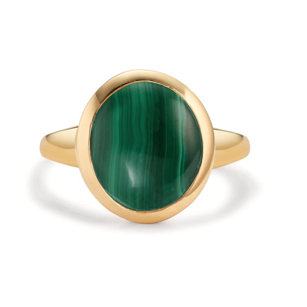 Anello Argento Malachite giallo dorato