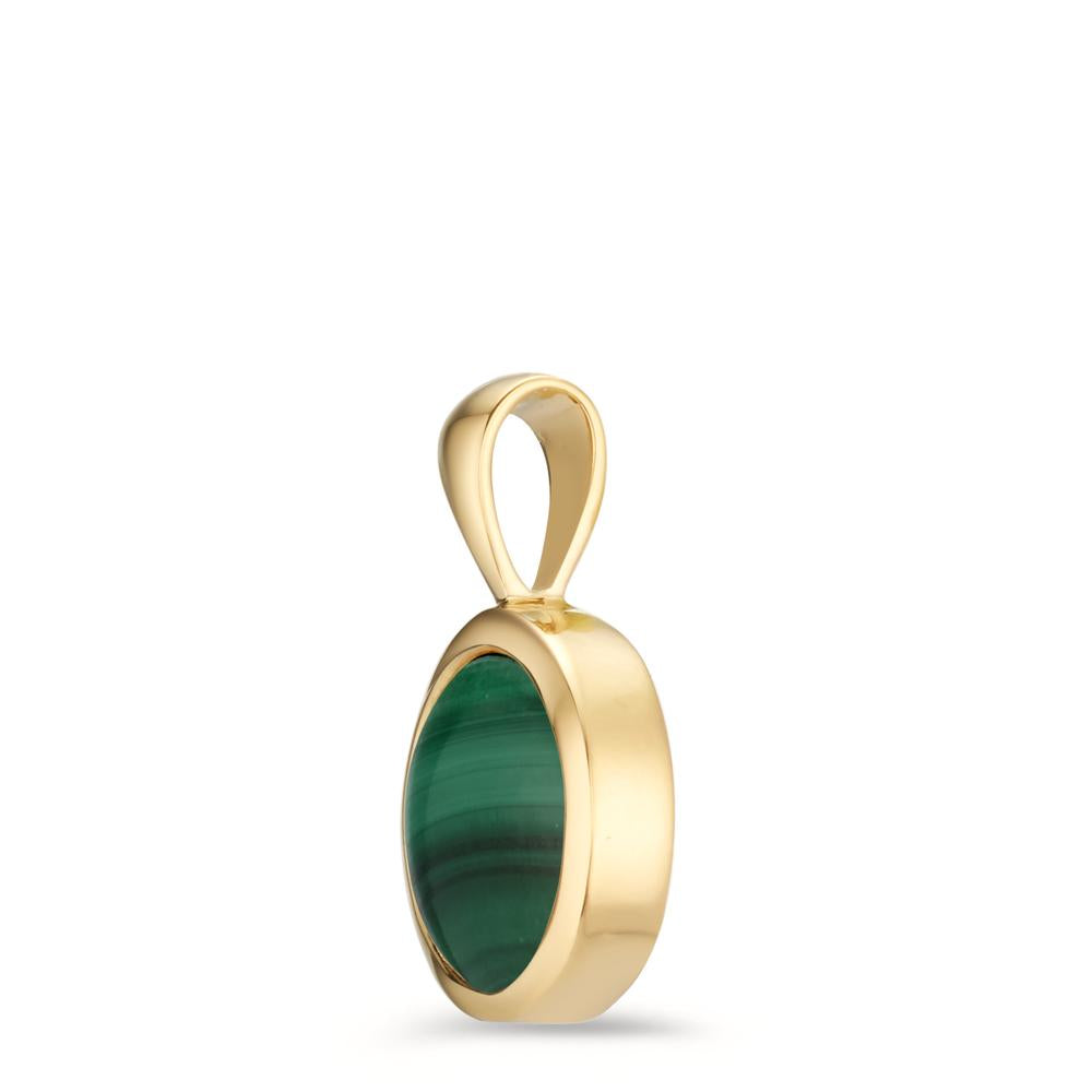 Ciondolo Argento Malachite giallo dorato Ø14.5 mm