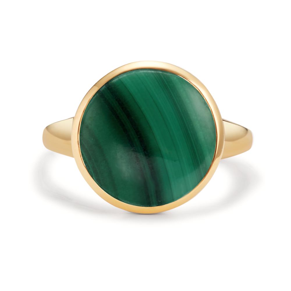 Anello Argento Malachite giallo dorato