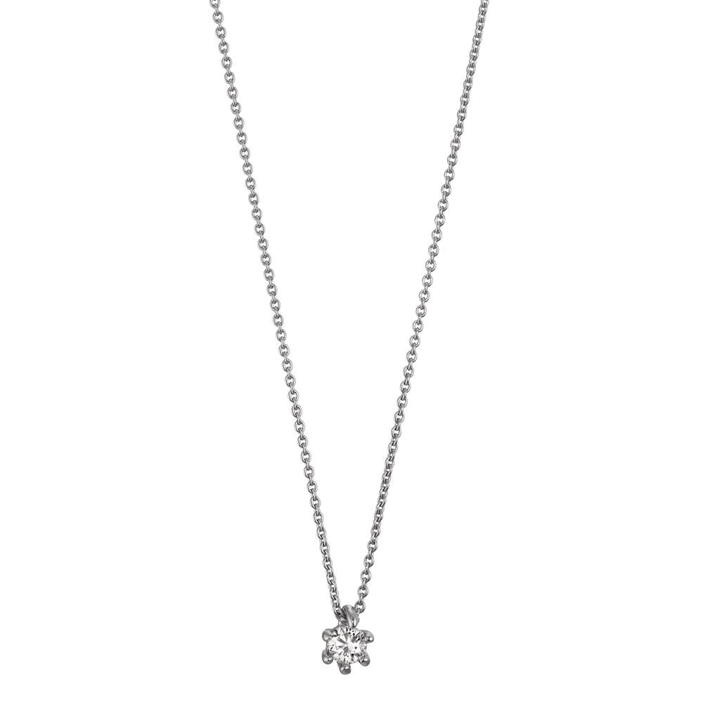 Collana Oro bianco 750/18 carati Diamante 0.06 ct, w-si 40-42 cm