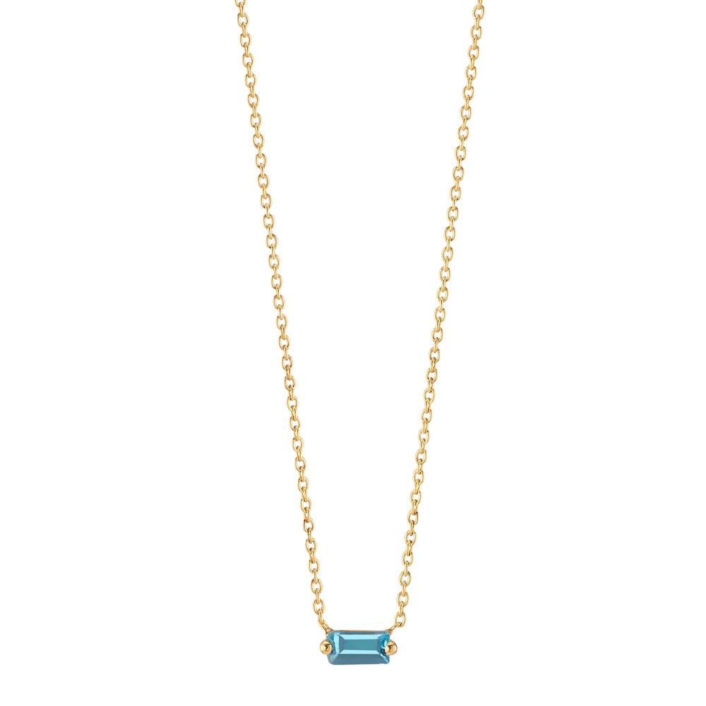 Collana Oro giallo 585/14 kt Topazio blu, 0.15 ct 39-42 cm