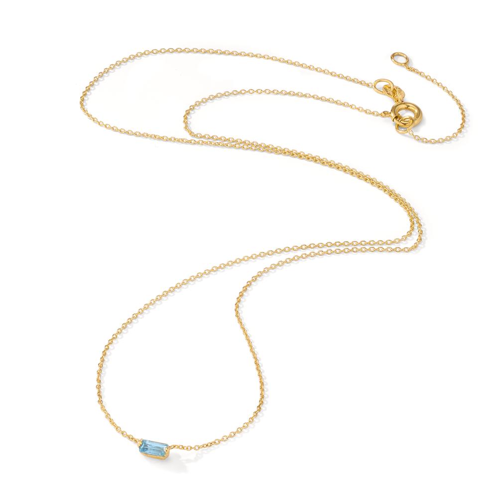 Collana Oro giallo 585/14 kt Topazio blu, 0.15 ct 39-42 cm