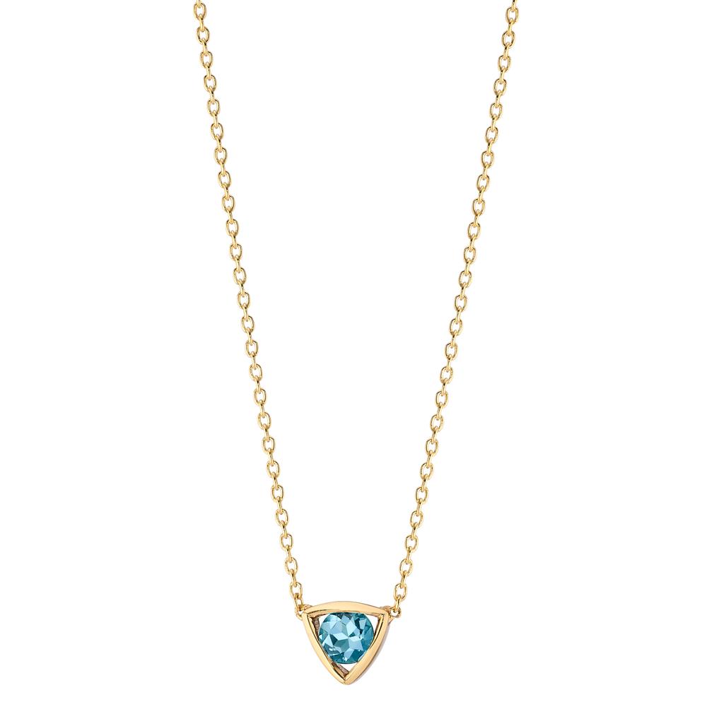 Collana Oro giallo 585/14 kt Topazio blu, 0.14 ct 39-42 cm