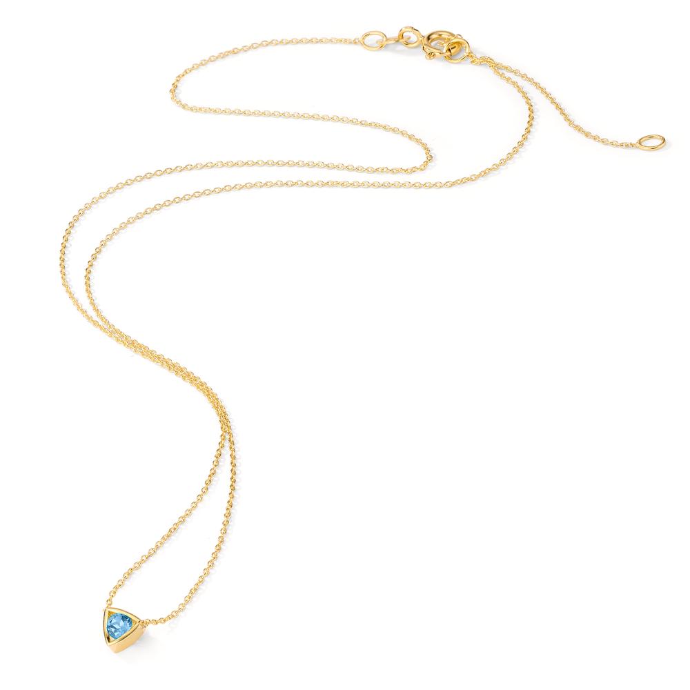 Collana Oro giallo 585/14 kt Topazio blu, 0.14 ct 39-42 cm