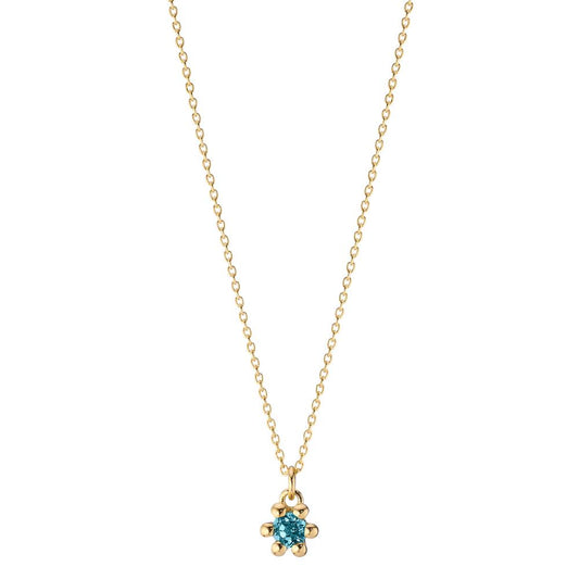 Collana Oro giallo 585/14 kt Topazio azzurro di Londra 0.13 ct 39-42 cm