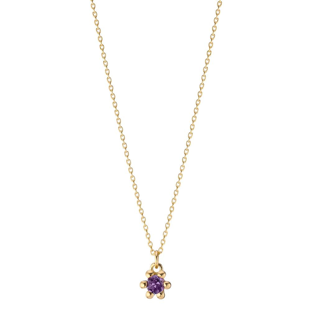 Collana Oro giallo 585/14 kt Ametista 0.10 ct 39-42 cm