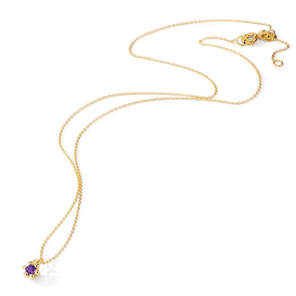 Collana Oro giallo 585/14 kt Ametista 0.10 ct 39-42 cm