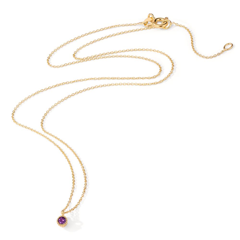 Collana Oro giallo 585/14 kt Ametista 0.064 ct 39-42 cm