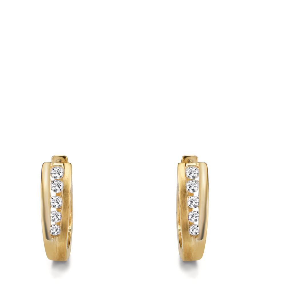 Orecchini circolari Oro giallo 375/9K Zirconia 10 pietra