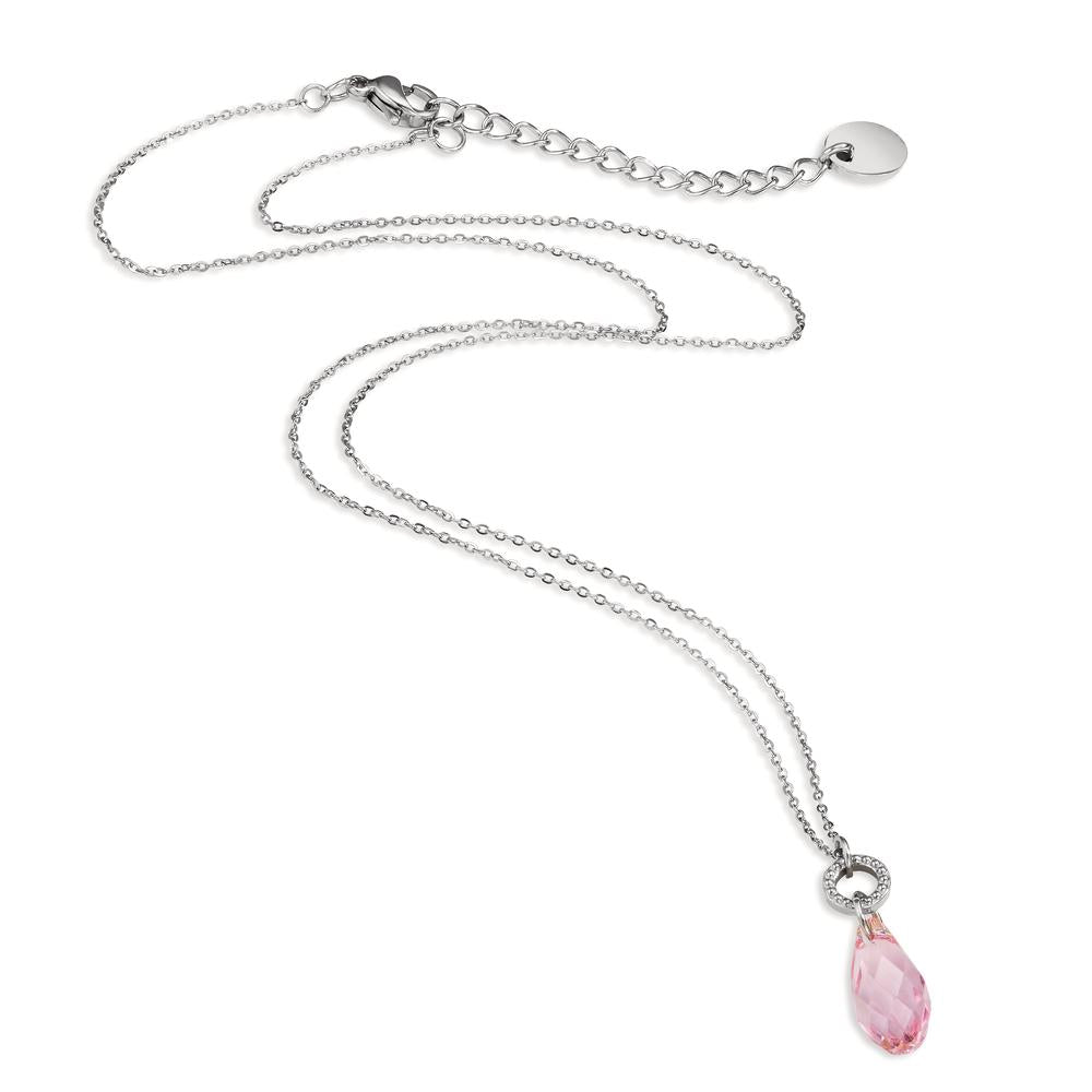 Collana Acciaio inossidabile Zirconia rosa 43-47 cm