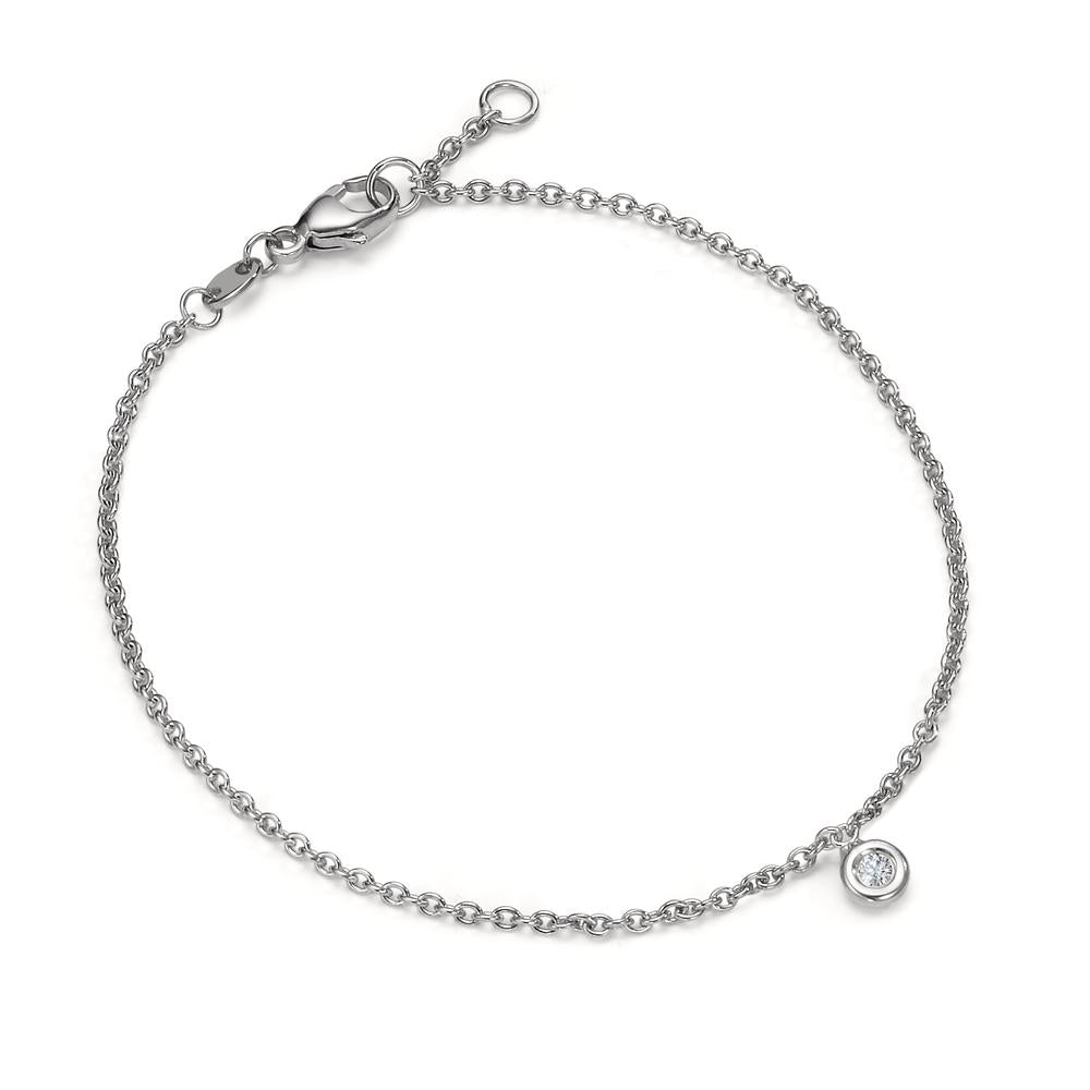 Bracciale Oro bianco 750/18 carati Diamante 0.03 ct, w-si 17-18 cm