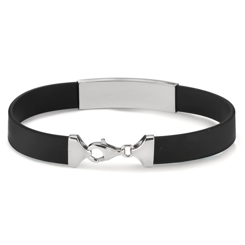 Bracciale con incisione Argento, Gomma rodiato 21 cm