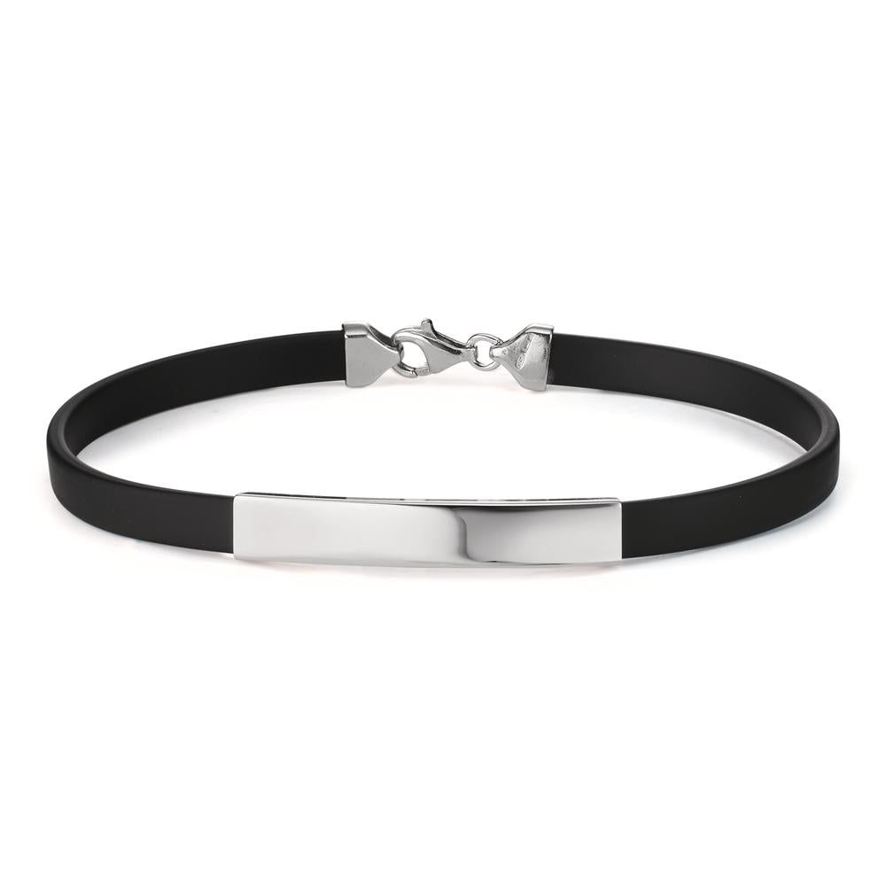 Bracciale con incisione Argento, Gomma rodiato 21 cm