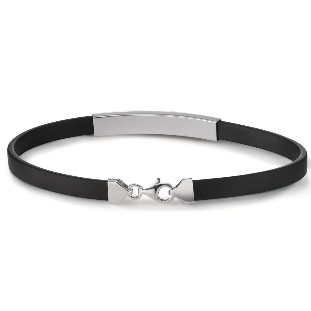 Bracciale con incisione Argento, Gomma rodiato 21 cm