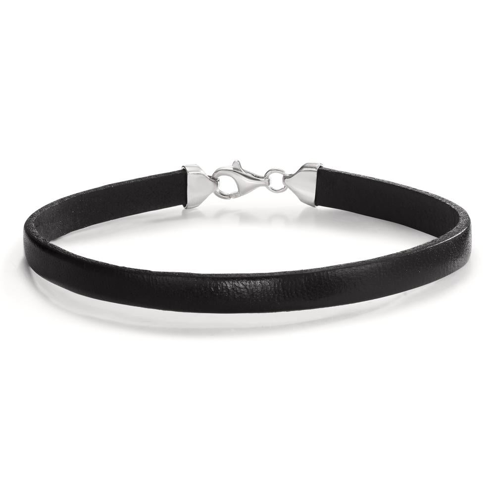 Bracciale Argento, Pelle rodiato 21 cm