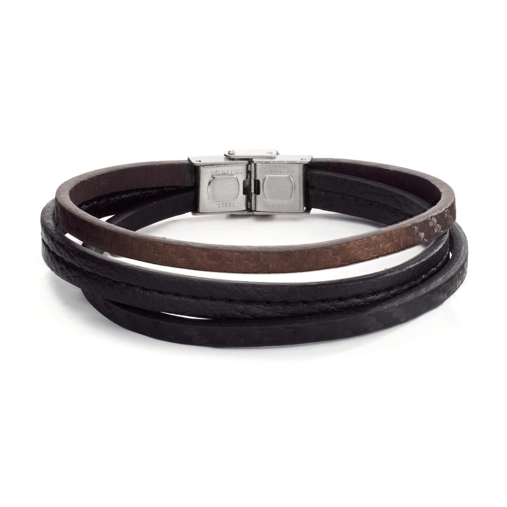 Bracciale Acciaio inossidabile, Pelle 22 cm