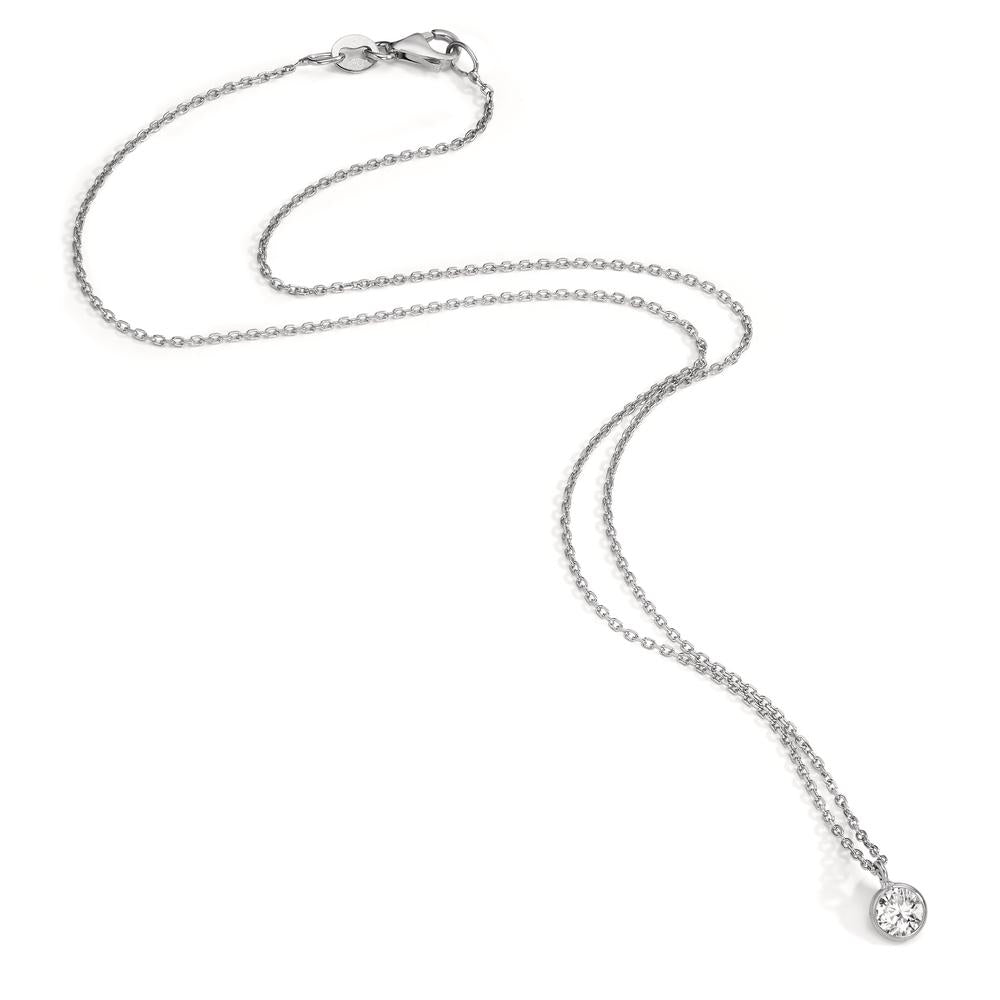 Collana Argento Zirconia 5.5 mm rodiato 38 cm