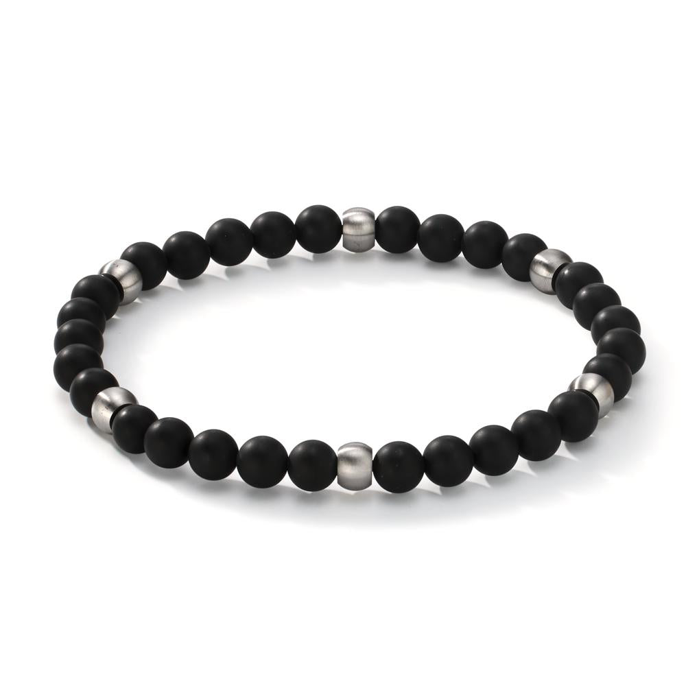 Bracciale Acciaio inossidabile Agata nero 20 cm Ø6.5 mm