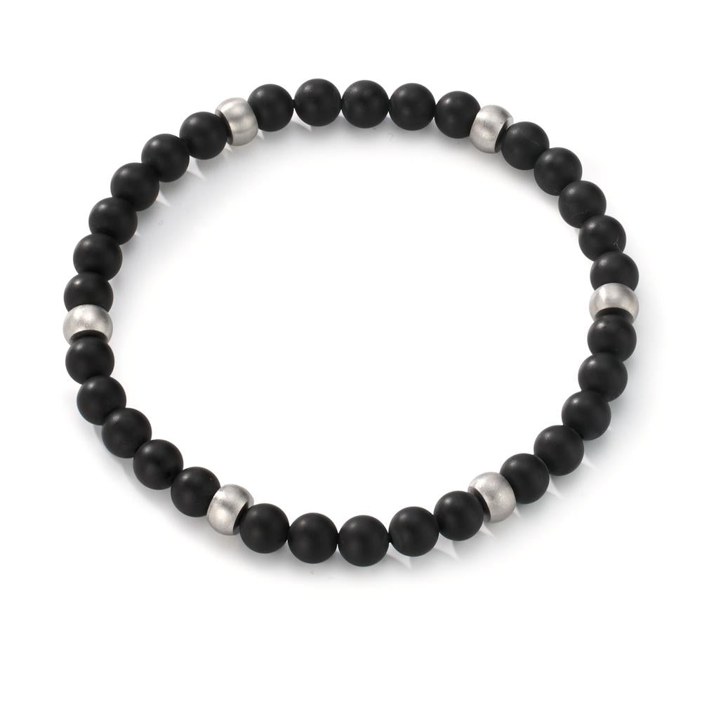 Bracciale Acciaio inossidabile Agata nero 20 cm Ø6.5 mm