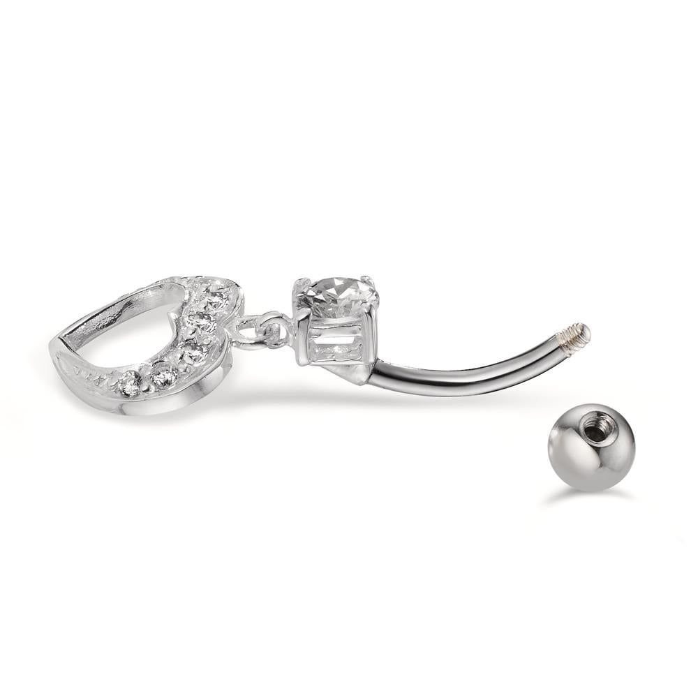 Piercing all'ombelico Acciaio inossidabile, Metallo Zirconia Cuore