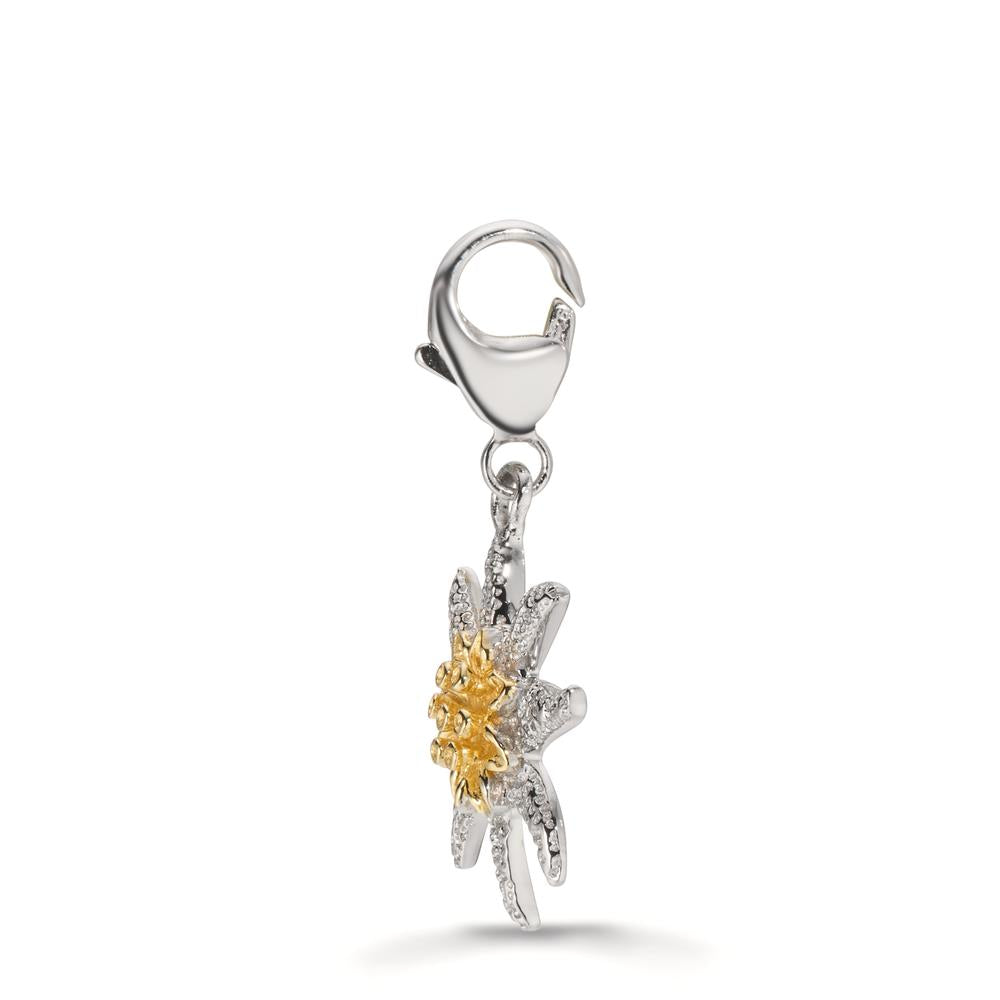 Charms ciondoli Argento giallo bicolore Stella alpina Ø15 mm