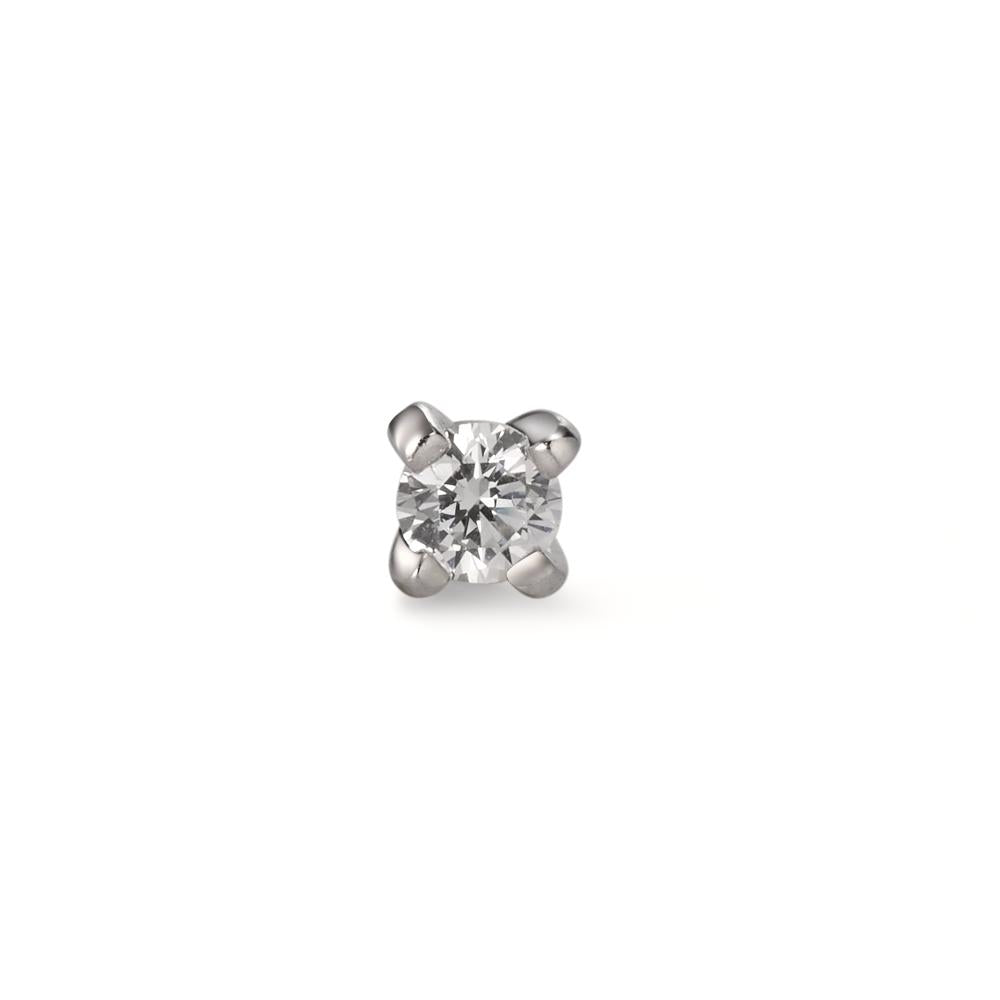 Piercing Argento Zirconia rodiato Ø4 mm