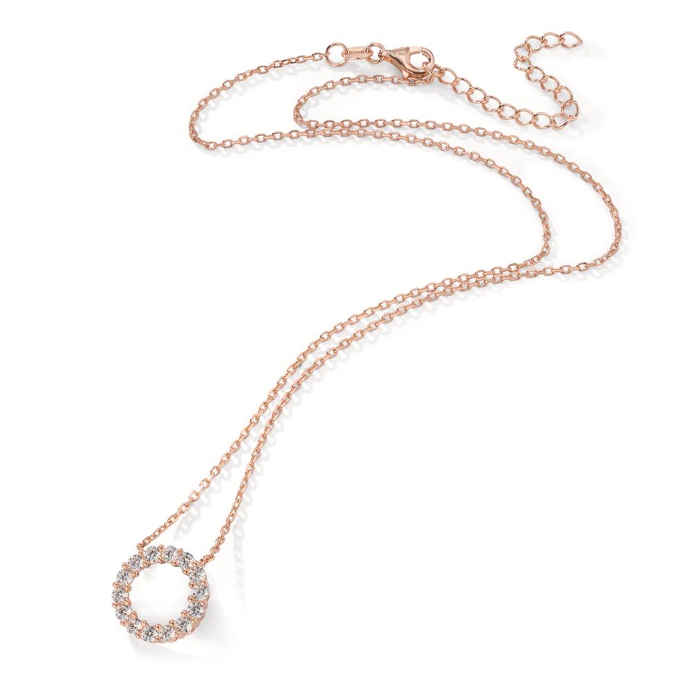 Collana Argento Zirconia rosa dorato 40-45 cm