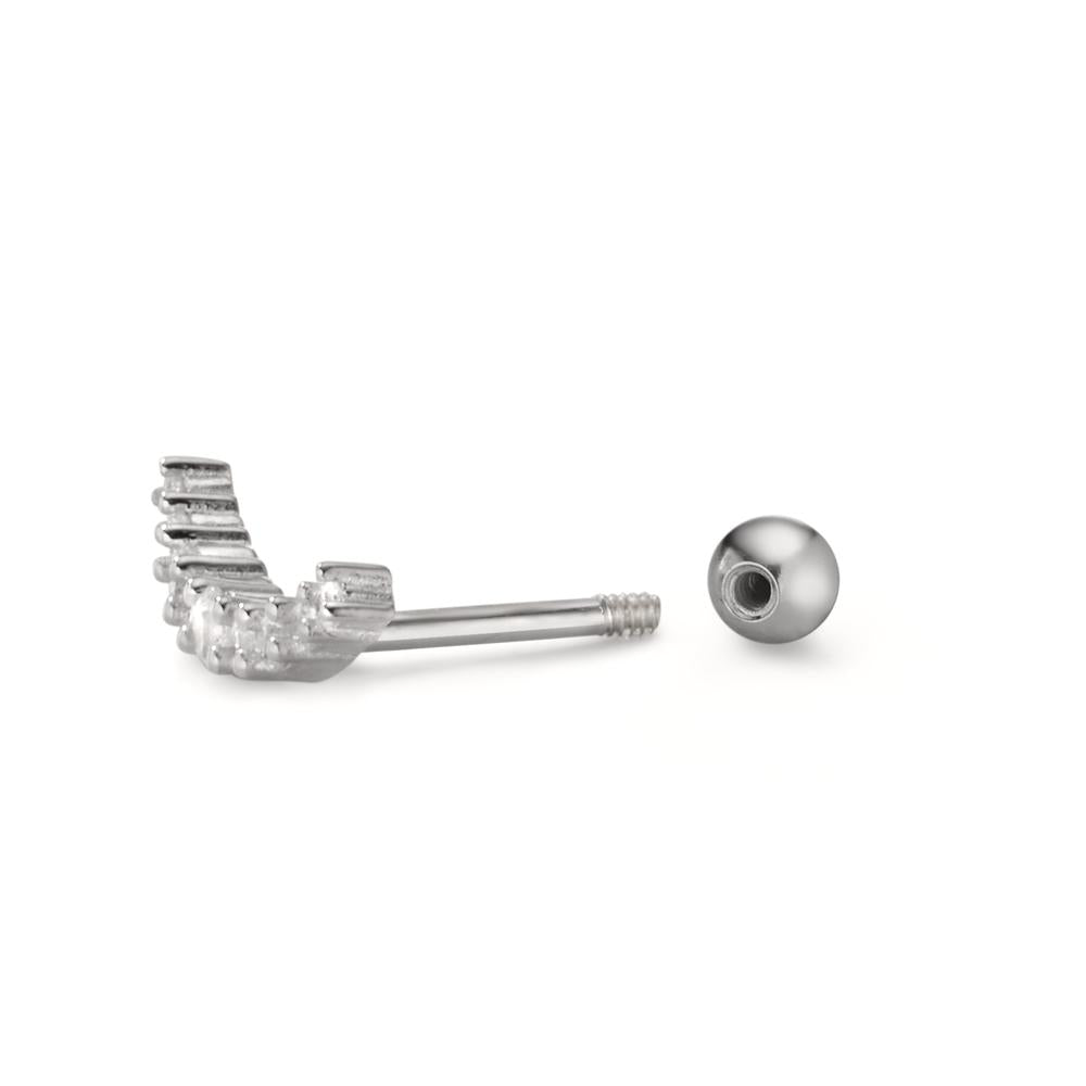 Piercing Argento Zirconia 9 pietra rodiato