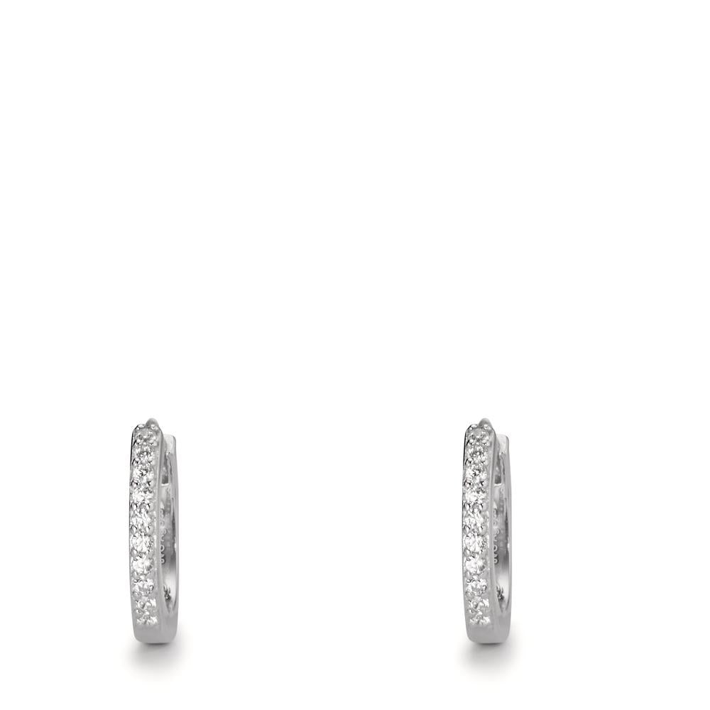 Orecchini circolari Argento Zirconia 20 pietra rodiato