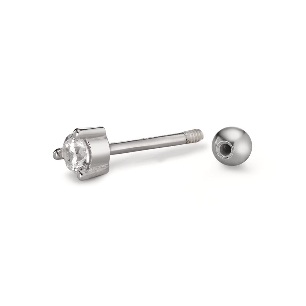 Piercing Argento Zirconia rodiato Ø3.5 mm