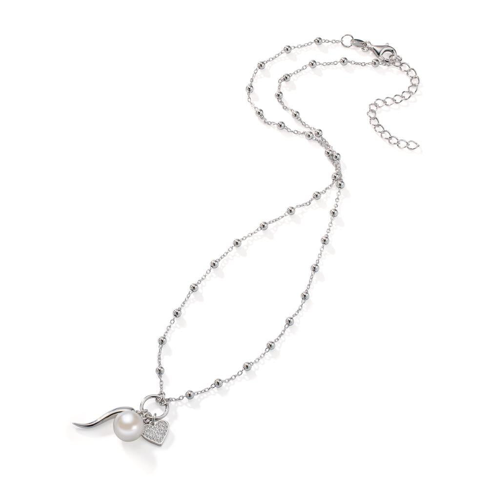 Collana Argento Zirconia rodiato 40-45 cm