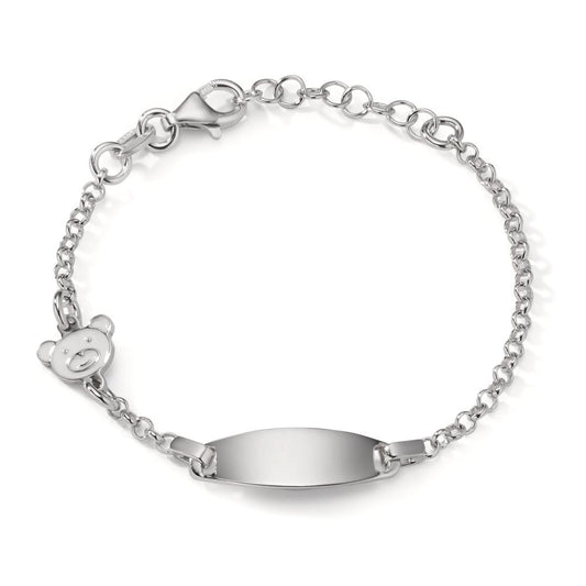 Bracciale con incisione Argento rodiato Orso 12-14 cm