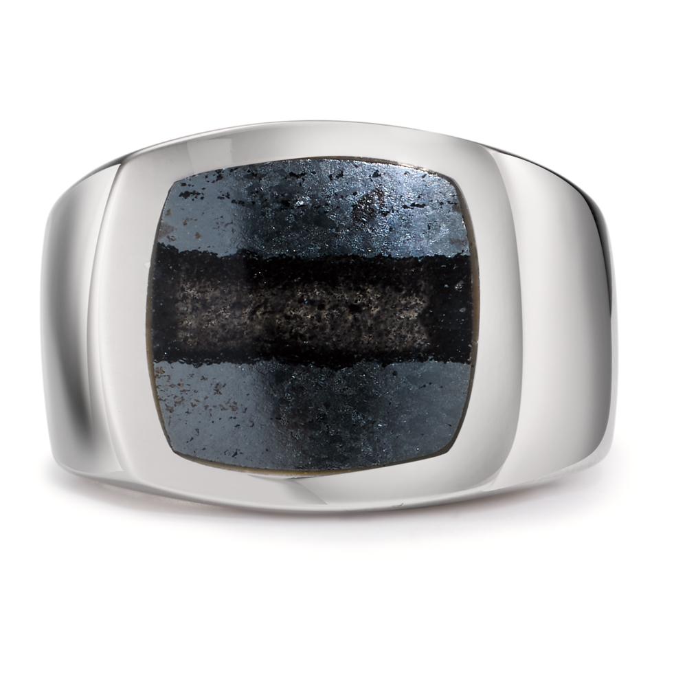 Anello Argento Ematite rodiato