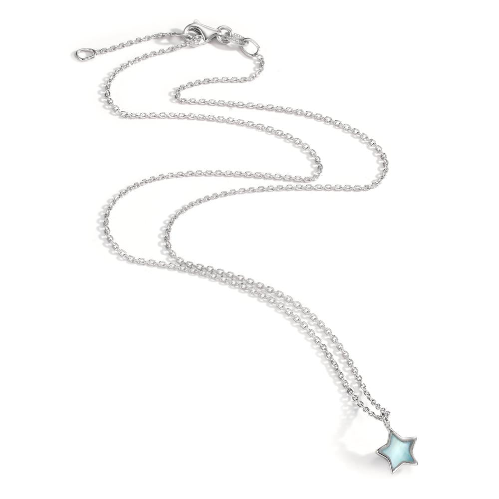 Collana Argento rodiato Madreperla Stella 40-42 cm Ø7.5 mm