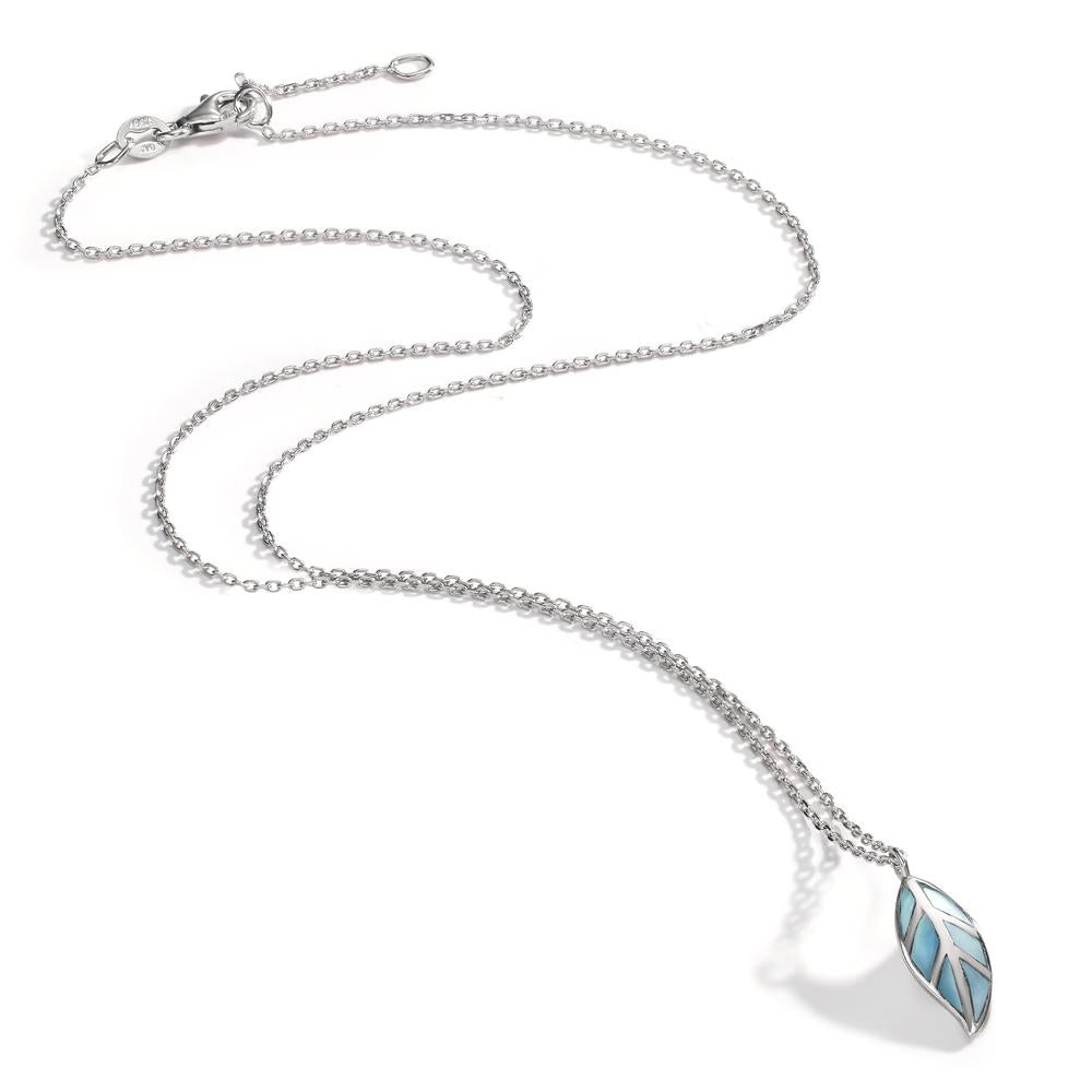 Collana Argento rodiato Madreperla Foglio 36-38 cm