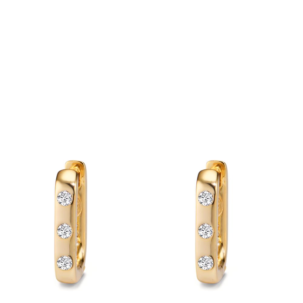 Orecchini circolari Argento Zirconia 6 pietra giallo dorato