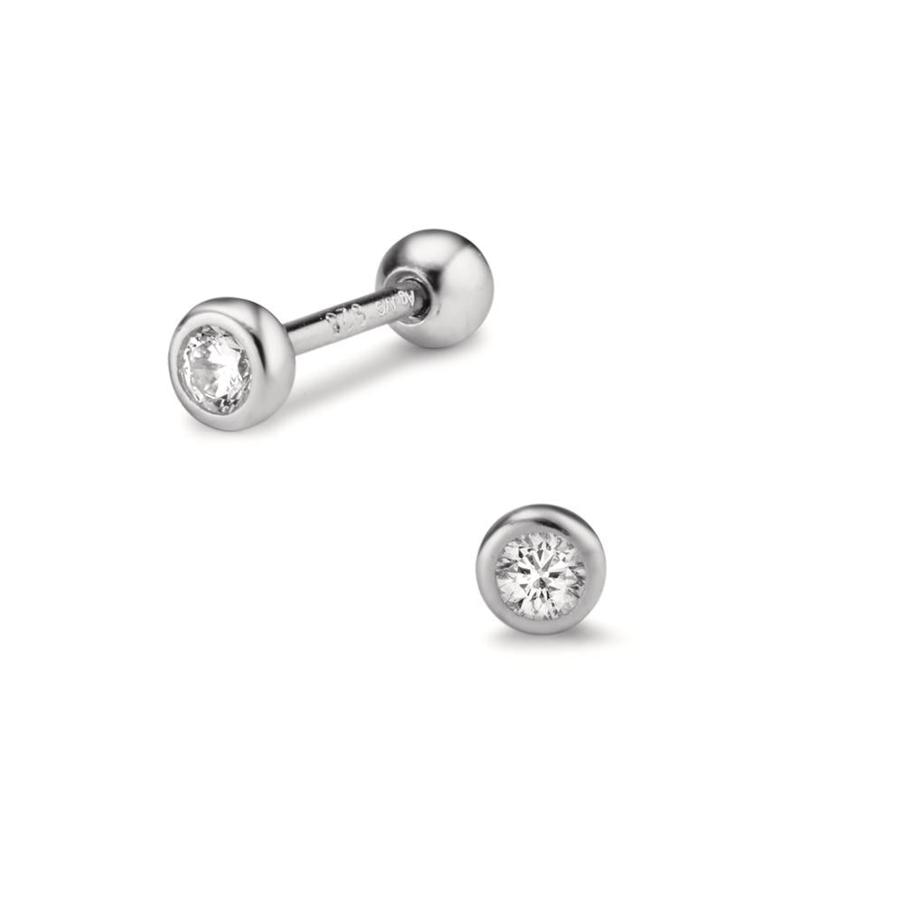 Piercing Argento Zirconia rodiato Ø3.5 mm