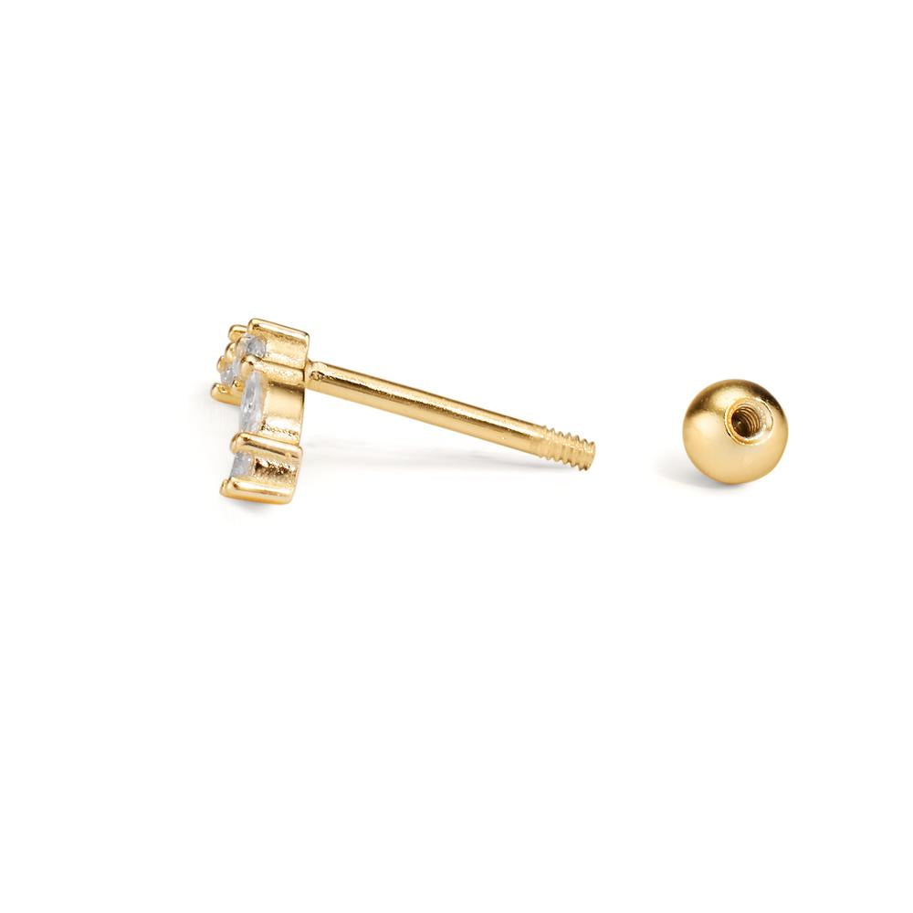 Piercing Argento Zirconia 5 pietra giallo dorato