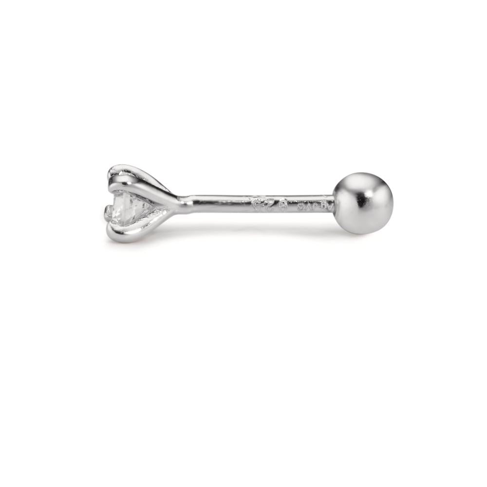 Piercing Argento Zirconia rodiato Ø3.5 mm