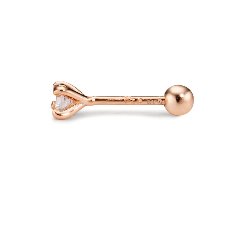 Piercing Argento Zirconia rosa dorato Ø3.5 mm